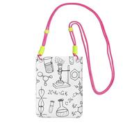 WKSGDSG Small Crossbody Phone Bag for Women Men, Chemistry Print Sling Crossbody Pouch, Water Resistant Shoulder Bag for Workout Travel Sports Gym Commute, Mobile Phone Bags, Adjustable red Strap