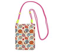 WKSGDSG Small Crossbody Phone Bag for Women Men, Cute Snail Sling Crossbody Pouch, Water Resistant Shoulder Bag for Workout Travel Sports Gym Commute, Mobile Phone Bags, Adjustable red Strap