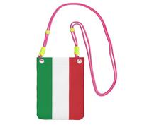 WKSGDSG Small Crossbody Phone Bag for Women Men, Italy Flag Sling Crossbody Pouch, Water Resistant Shoulder Bag for Workout Travel Sports Gym Commute, Mobile Phone Bags, Adjustable red Strap