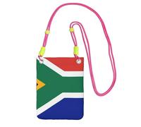 WKSGDSG Small Crossbody Phone Bag for Women Men, South Africa Flag Sling Crossbody Pouch, Water Resistant Shoulder Bag for Workout Travel Sports Gym Commute, Mobile Phone Bags, Adjustable red Strap