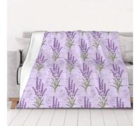 WKSGDSG Soft Flannel Throw Blanket 200x150 cm, Lavender Stamp Blankets, anti-pilling Lightweight Warm Bedding Blanket for Home Camp Cinema, Machine-Washable
