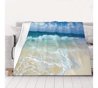 WKSGDSG Soft Flannel Throw Blanket 200x150 cm, Serene Coastal Blankets, anti-pilling Lightweight Warm Bedding Blanket for Home Camp Cinema, Machine-Washable