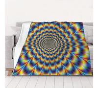 WKSGDSG Soft Flannel Throw Blanket 200x150 cm, Spiral Optical Illusion Blankets, anti-pilling Lightweight Warm Bedding Blanket for Home Camp Cinema, Machine-Washable