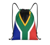 WKSGDSG South Africa Flag Print Drawstring Backpack Waterproof Gym Bag with Adjustable Lightweight Swim Pool Bag for Men Women Beach Bag Sport String Bag Shopping Travel Sackpack