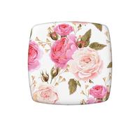 WKSGDSG Stretch Chair Cushion Cover, Rose Flower Square Seat Protector, Stretchable Elastic Seat Covers with 4 Adjustable Straps, Scratch-Resistant Protector for Home Office Decor, 6 pieces