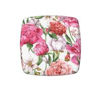 WKSGDSG Stretch Square Chair Cushion Covers 4 piece set, Garden Peony Elastic Slipcovers, Pet-Proof & Washable Protectors Chair seat cover for Weddings, Home, Hotels (Fits 35-48cm Chairs)
