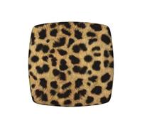 WKSGDSG Stretch Square Chair Cushion Covers 4 piece set, Leopard Animal Print Elastic Slipcovers, Pet-Proof & Washable Protectors Chair seat cover for Weddings, Home, Hotels (Fits 35-48cm Chairs)