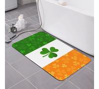 WKSGDSG Super Absorbent Bath Mats For Bathroom, Irish Flag Diatomaceous Mat Quick Drying Non-Slip Bathtub Mat For Bathroom Kitchen Door Mat, Rubber Backed Washable Thin, 80x50 Cm