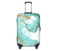 WKSGDSG Teal and Gold Marble Luggage Cover Protective Washable Suitcase Cover Elastic Anti-Scratch Travel Suitcase Covers for Wheeled Suitcase Fits 29 to 32 Inch Luggage