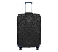 WKSGDSG Travel Luggage Cover Protector, Gothic Wallpaper Skull Elastic Suitcase Cover Fits 22-24 Inch Luggage, Universal Anti-Scratch Detachable Carry on Luggage Covers with Concealed Zipper