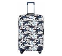 WKSGDSG Travel Luggage Cover Protector, Killer Whale Elastic Suitcase Cover Fits 22-24 Inch Luggage, Universal Anti-Scratch Detachable Carry on Luggage Covers with Concealed Zipper