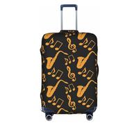 WKSGDSG Travel Luggage Cover Protector, Musical Notes Treble Elastic Suitcase Cover Fits 22-24 Inch Luggage, Universal Anti-Scratch Detachable Carry on Luggage Covers with Concealed Zipper