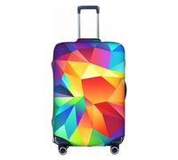 WKSGDSG Travel Luggage Cover Protector Rainbow Geometric Elastic Suitcase Cover Fits 22-24 Inch Luggage, Universal Anti-Scratch Detachable Carry on Luggage Covers with Concealed Zipper