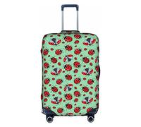 WKSGDSG Travel Luggage Cover Protector, Red Ladybugs Green Elastic Suitcase Cover Fits 22-24 Inch Luggage, Universal Anti-Scratch Detachable Carry on Luggage Covers with Concealed Zipper