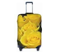 WKSGDSG Travel Luggage Cover Protector, Yellow Roses Elastic Suitcase Cover Fits 22-24 Inch Luggage, Universal Anti-Scratch Detachable Carry on Luggage Covers with Concealed Zipper