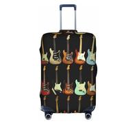 WKSGDSG Travel Luggage Cover Suitcase Protector, Art Guitar Luggage Cover Elastic Washable Anti-Scratch Suitcase Sleeve with Concealed Zipper for Wheeled Suitcase Fits 25-28 Inch Luggage