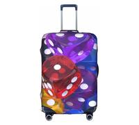 WKSGDSG Travel Luggage Cover Suitcase Protector, Games Dice Set Luggage Cover Elastic Washable Anti-Scratch Suitcase Sleeve with Concealed Zipper for Wheeled Suitcase Fits 25-28 Inch Luggage