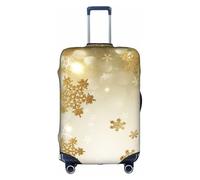 WKSGDSG Travel Luggage Cover Suitcase Protector, Gold Silk Christmas Luggage Cover Elastic Washable Anti-Scratch Suitcase Sleeve with Concealed Zipper for Wheeled Suitcase Fits 25-28 Inch Luggage