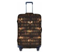 WKSGDSG Travel Luggage Cover Suitcase Protector, Library Bookshelf Book Luggage Cover Elastic Washable Anti-Scratch Suitcase Sleeve with Concealed Zipper for Wheeled Suitcase Fits 25-28 Inch Luggage