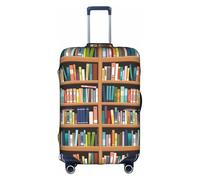 WKSGDSG Travel Luggage Cover Suitcase Protector, Library Bookshelf Luggage Cover Elastic Washable Anti-Scratch Suitcase Sleeve with Concealed Zipper for Wheeled Suitcase Fits 25-28 Inch Luggage