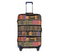 WKSGDSG Travel Luggage Cover Suitcase Protector, Library Bookshelf Luggage Cover Elastic Washable Anti-Scratch Suitcase Sleeve with Concealed Zipper for Wheeled Suitcase Fits 25-28 Inch Luggage