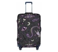 WKSGDSG Travel Luggage Cover Suitcase Protector, Purple Black Goth Spooky Luggage Cover Elastic Washable Anti-scratch Suitcase Sleeve with Concealed Zipper for Wheeled Suitcase Fits 25-28 Inch Luggage