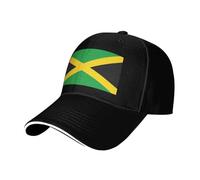 WKSGDSG Unisex Baseball Cap for Women Men, Jamaica Flag Casual Sports Hat with Sweat-Wicking & Adjustable Fit, Breathable Casual Sun Protection Outdoor Cap for Travel, Black