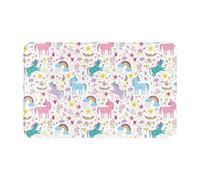 WKSGDSG Washable Indoor Doormat Unicorns Entrance Rug For Indoor/Outdoor, Non Slip Floor Inside Back Door Mats, Quick Absorbent Welcome Mat Door Mats For Entryway 49x80 Cm