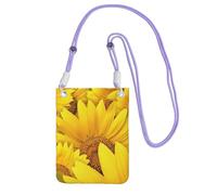 WKSGDSG Waterproof Crossbody Phone Pouch for Women Girls, Small Wallet Crossbody Bag, Carry a mobile phone bag for Travel, Commute, Outing, Slim Fanny Pack, Sunflowers Shoulder Bag, Purple Strap