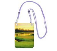 WKSGDSG Waterproof Crossbody Phone Pouch for Women Girls, Small Wallet Crossbody Bag, Carry a mobile phone bag for Travel, Commute, Outing, Slim Fanny Pack, Golf Course Shoulder Bag, Purple Strap