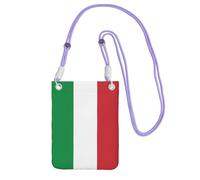 WKSGDSG Waterproof Crossbody Phone Pouch for Women Girls, Small Wallet Crossbody Bag, Carry a mobile phone bag for Travel, Commute, Outing, Slim Fanny Pack, Italy Flag Shoulder Bag, Purple Strap