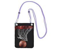 WKSGDSG Waterproof Crossbody Phone Pouch for Women Girls, Small Wallet Crossbody Bag, Carry a mobile phone bag for Travel, Commute, Outing, Slim Fanny Pack, Basketball Shoulder Bag, Purple Strap