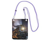 WKSGDSG Waterproof Crossbody Phone Pouch for Women Girls, Small Wallet Crossbody Bag, Carry a mobile phone bag for Travel, Commute, Outing, Slim Fanny Pack, Steam Train Shoulder Bag, Purple Strap