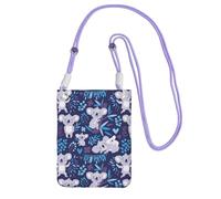 WKSGDSG Waterproof Crossbody Phone Pouch for Women Girls, Small Wallet Crossbody Bag, Carry a mobile phone bag for Travel, Commute, Outing, Slim Fanny Pack, Lovely Koala Shoulder Bag, Purple Strap