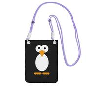 WKSGDSG Waterproof Crossbody Phone Pouch for Women Girls, Small Wallet Crossbody Bag, Carry a mobile phone bag for Travel, Commute, Outing, Slim Fanny Pack, Cute Penguin Shoulder Bag, Purple Strap