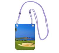 WKSGDSG Waterproof Crossbody Phone Pouch for Women Girls, Small Wallet Crossbody Bag, Carry a mobile phone bag for Travel, Commute, Outing, Slim Fanny Pack, Golf Course Shoulder Bag, Purple Strap