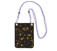 WKSGDSG Waterproof Crossbody Phone Pouch for Women Girls, Small Wallet Crossbody Bag, Carry a mobile phone bag for Travel, Commute, Outing, Slim Fanny Pack, Gold Black Shoulder Bag, Purple Strap