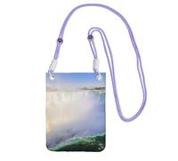 WKSGDSG Waterproof Crossbody Phone Pouch for Women Girls, Small Wallet Crossbody Bag, Carry a mobile phone bag for Travel, Commute, Outing, Slim Fanny Pack, Niagara Falls Shoulder Bag, Purple Strap