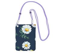 WKSGDSG Waterproof Crossbody Phone Pouch for Women Girls, Small Wallet Crossbody Bag, Carry a mobile phone bag for Travel, Commute, Outing, Slim Fanny Pack, Flowers Shoulder Bag, Purple Strap