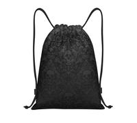 WKSGDSG Waterproof Gym Drawstring Bags Gothic Wallpaper Skull Drawstring Backpack For Men Women, Lightweight Portable String Sack Bags Outdoor Drawstring Bags For Sports Travel Shopping Kids Yoga
