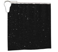WKSGDSG Waterproof Shower Curtains For Bathroom Set, Black Glitter Bath Curtain With 12 Iron Hooks, Farmhouse Shower Curtain Home Bathtub Decor Modern Washable Durable Fabric 183x183 Cm