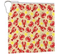 WKSGDSG Waterproof Shower Curtains For Bathroom Set, Lobster And Crab Bath Curtain With 12 Iron Hooks, Farmhouse Shower Curtain Home Bathtub Decor Modern Washable Durable Fabric 183x183 Cm
