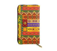 WKSGDSG Zipper Wallet for Women, African National Patterns, Large Capacity Checkbook Long Clutch Wallet with Coin Pocket, Faux Leather Organizer for Cash, Cards, Travel, Daily Use, Gift