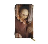 WKSGDSG Zipper Wallet for Women, Baseball, Large Capacity Checkbook Long Clutch Wallet with Coin Pocket, Faux Leather Organizer for Cash, Cards, Travel, Daily Use, Gift