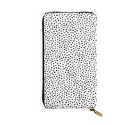 WKSGDSG Zipper Wallet for Women, Black and White Dot, Large Capacity Checkbook Long Clutch Wallet with Coin Pocket, Faux Leather Organizer for Cash, Cards, Travel, Daily Use, Gift