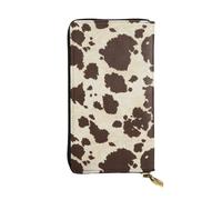 WKSGDSG Zipper Wallet for Women, Brown Cow Spots, Large Capacity Checkbook Long Clutch Wallet with Coin Pocket, Faux Leather Organizer for Cash, Cards, Travel, Daily Use, Gift