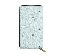 WKSGDSG Zipper Wallet for Women, Chemistry Print, Large Capacity Checkbook Long Clutch Wallet with Coin Pocket, Faux Leather Organizer for Cash, Cards, Travel, Daily Use, Gift