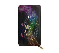 WKSGDSG Zipper Wallet for Women, Colorful Music Notes, Large Capacity Checkbook Long Clutch Wallet with Coin Pocket, Faux Leather Organizer for Cash, Cards, Travel, Daily Use, Gift