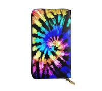 WKSGDSG Zipper Wallet for Women, Exotic Tribe Tie Dye Style, Large Capacity Checkbook Long Clutch Wallet with Coin Pocket, Faux Leather Organizer for Cash, Cards, Travel, Daily Use, Gift