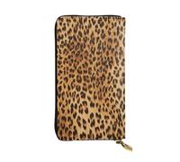 WKSGDSG Zipper Wallet for Women, Leopard Print, Large Capacity Checkbook Long Clutch Wallet with Coin Pocket, Faux Leather Organizer for Cash, Cards, Travel, Daily Use, Gift